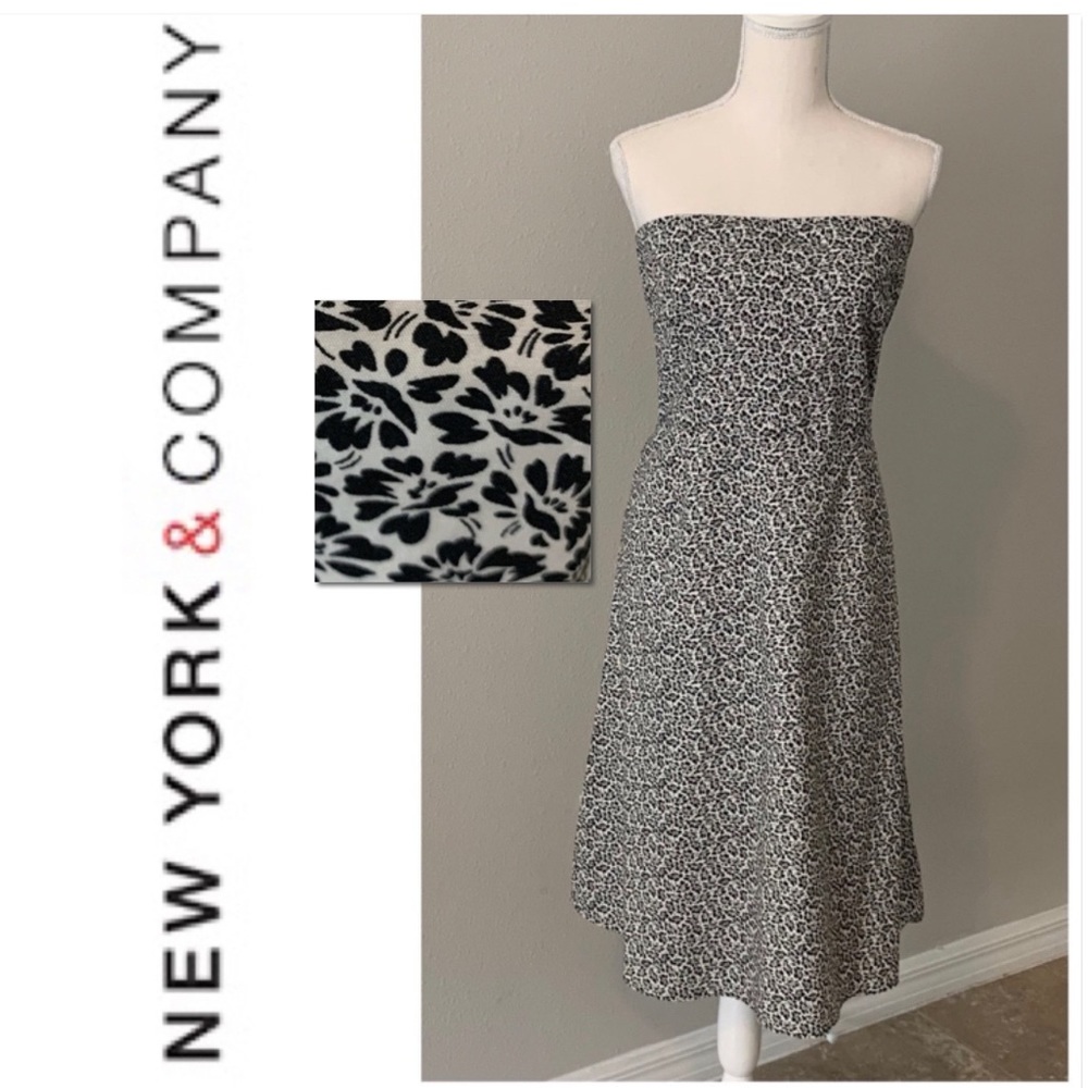 NY&CO STRAPLESS FLORAL MIDI DRESS, 16